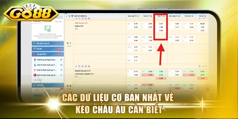 Các dữ liệu cơ bản nhất về kèo châu Âu cần biết