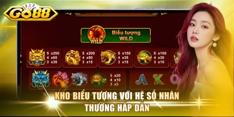 Kho biểu tượng với hệ số nhân thưởng hấp dẫn